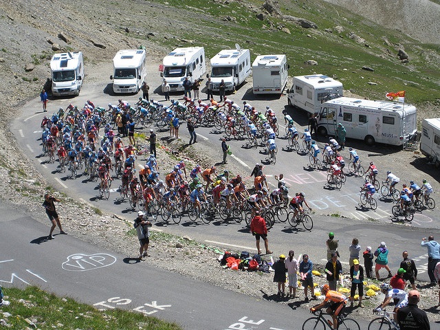 Peloton near the top of the Galibier (Photo CC licensed by will_cyclist via Flickr)