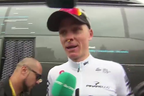 Chris Froome nose thing (via ITV4)
